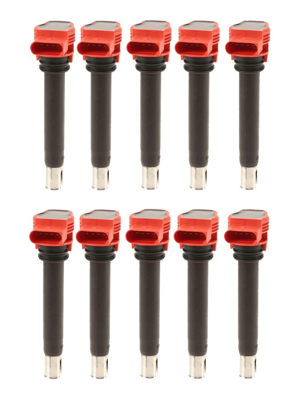 Bosch New Set of 10 Ignition Coils For Audi R8 S6 S8 5.2L V10 StdAsp AWD C6 D3