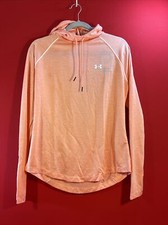 NWT Under Armour Women's UA Velocity Wordmark Hoodie Size Large Peach