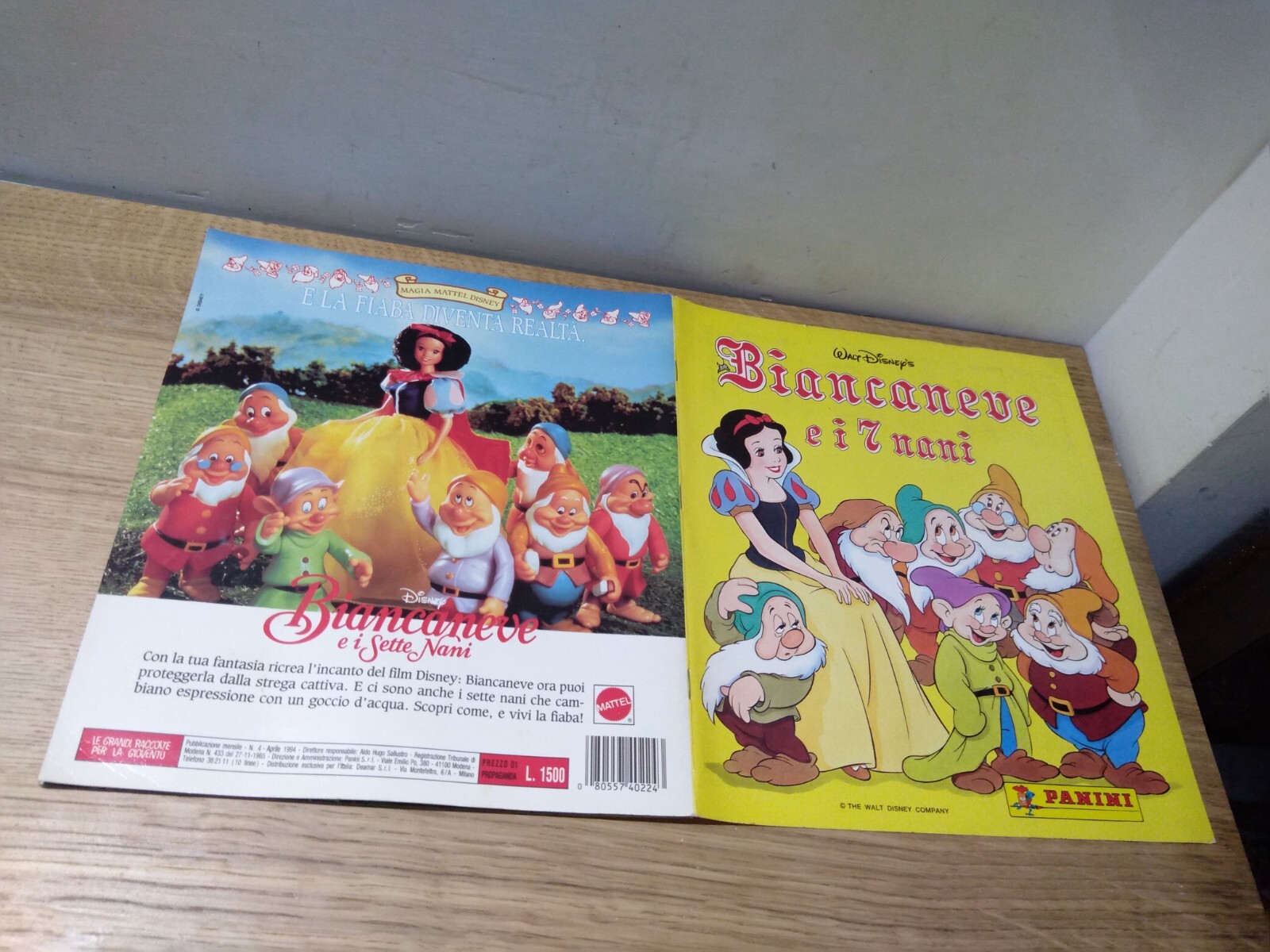 100% completo Album BIANCANEVE E I 7 NANI Panini 1994 ottimo stato