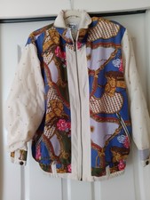 Vintage Clipper Bay Washable Silk Floral Jacket Size M /l Studded