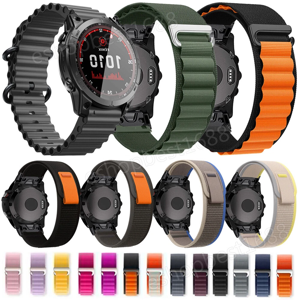 For Garmin Fenix 7 7X 6 6X Pro Sapphire Nylon/Silicone Strap Watch Band  Bracelet