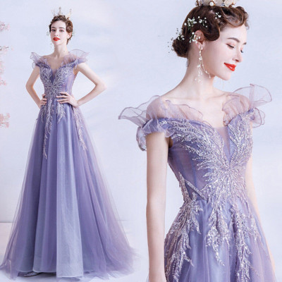Womens Noble Evening Formal Party Ball Gown Prom Bridesmaid Acting Host Dress 