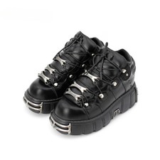 Punk Style Lace-up heel height 6CM Platform Shoe Ankle Boots Metal Decor Sneaker