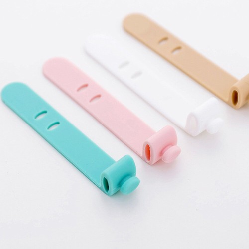 12pcs Creative Silicone Cord Keeper Wire Management Earphone Cable Winder - Afbeelding 11 van 12