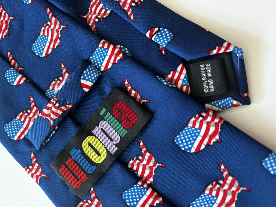 Corbata para hombre UTOPÍA BANDERAS AMERICANAS PATRIOTA ELECCIONES AMERICANAS EE. UU. Trump MAGA Foto 3 de 4