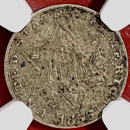 NGC-XF! 1856 THREE CENT SILVER