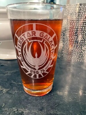 Battlestar Galactica Pint Glass, Fanart of the Battlestar Galactica TV series