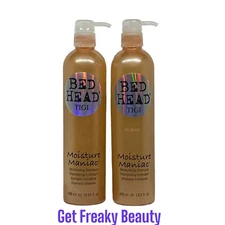 2 PACK. 13.5 oz. Tigi Bed Head Moisture Maniac Moisturizing Shampoo. 400ml. NEW.