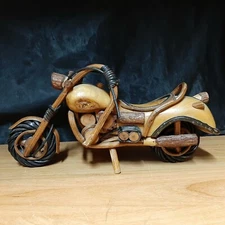 Wooden Motorcycle Harley Davidson Chopper Bike Wood Desk Model Handmade Display