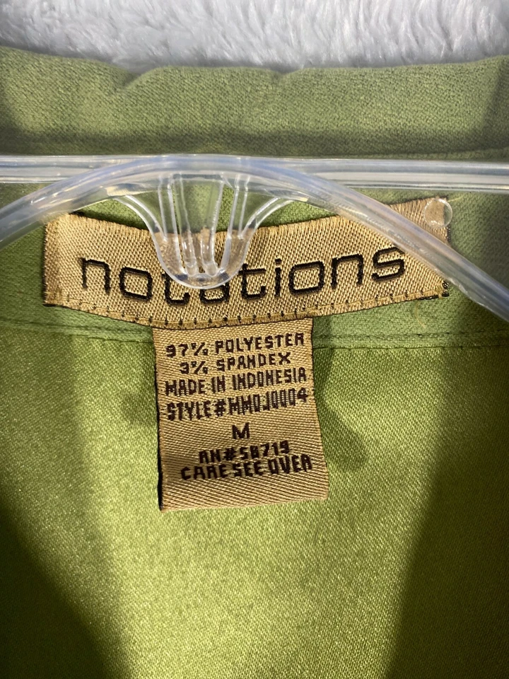 Mujer NOTACIONES Mediana Aguacate Verde Gamuza Sensación Camisa Chaqueta Botón Delantero Foto 3 de 4