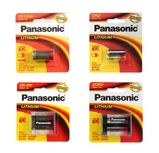 Panasonic CR123A / CR2 / CR-P2 / 2CR5 Lithium Batteries (1 Battery) - Free Ship