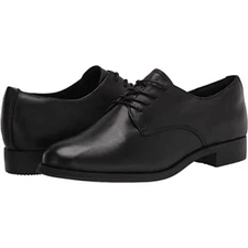 Rania Black Leather Easy Spirit Oxford Flats