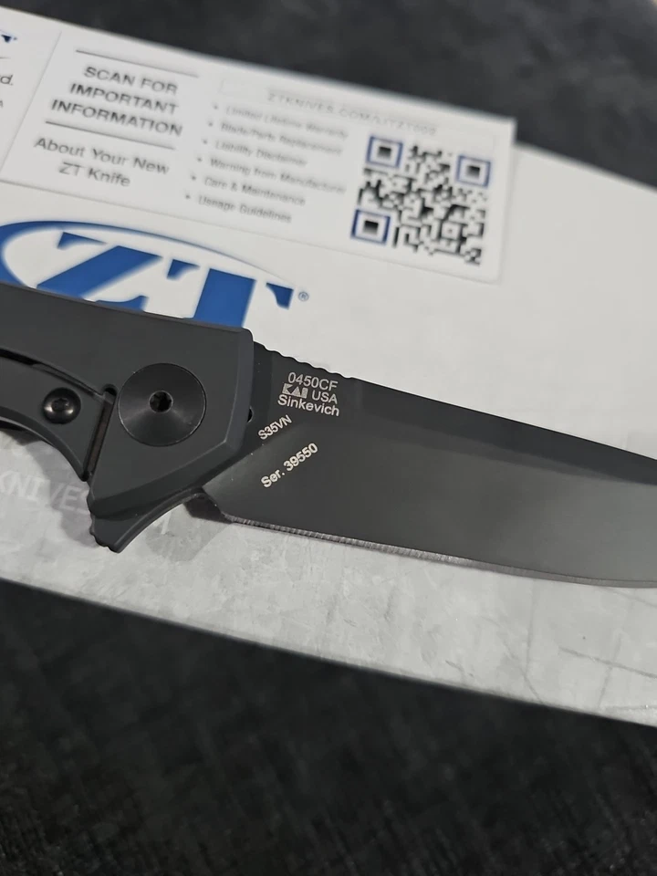 Bloqueo de marco de mango de fibra de carbono Zero Tolerance 0450CF Sinkevich como nuevo Foto 4 de 4