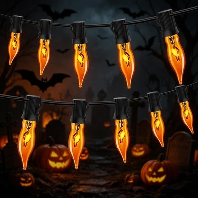 Adirxon Rustic Elegance 50Ft Outdoor Flickering Flame Edison String Lights 25