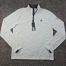 Greyson Tate Pullover Mens Small White Quarter Zip Golf Performance MCLSCK94 NWT
