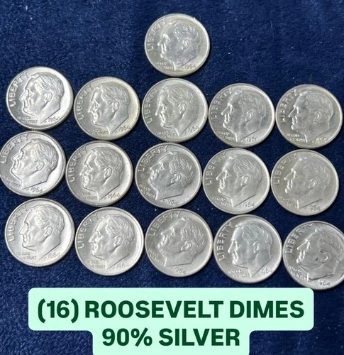 (16) ROOSEVELT DIMES | BU | 90% SILVER | LOT Z-51