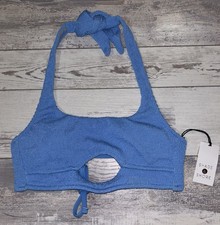 Shade  Shore Padded Keyhole Textured Bikini Top size S small 4-6 - Blue - NEW