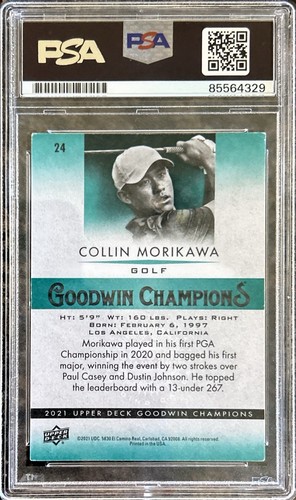 Collin Morikawa Signed Autographed UD Goodwin Champions Card Golf PSA/DNA - Picture 2 of 2