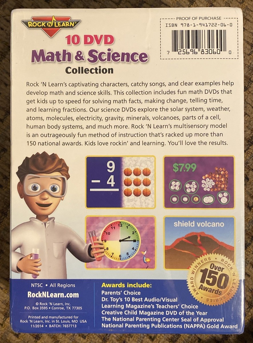 Rock N Learn 10 DVD Math & Science Collection RL306 for sale Rock N Learn 10 DVD Math & Science Collection RL306 for sale