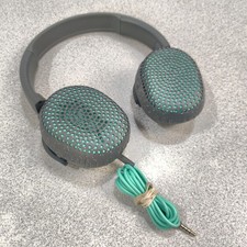 TESTED Skullcandy Riff on-ear Headphones with Microphone Grey/Teal SOUNDS GREAT