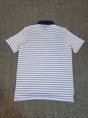Greyson X Graig Ranch Golf Men’s Polo Shirt Size M White Blue Striped - Picture 2 of 10