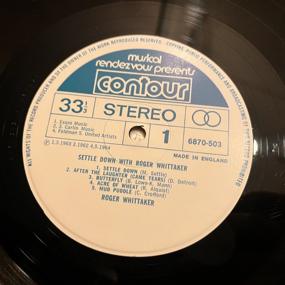 [POP/FOLK]~EXC LP~ROGER WHITTAKER~Settle Down With~[1971~CONTOUR~Issue]~UK IMPOR - Image 4 of 4