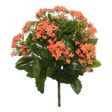 Vickerman 15" Contemporary Fabric Artificial Kalanchoe Bush in Orange