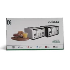 CUSIMAX 4 Slice Toaster, Ultra-Clear LED Display & Extra Wide Slots, Stainless
