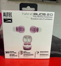 Altec Lansing NanoBuds 2.0 Wireless Bluetooth Earbuds with Charging Case, Pink