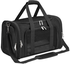 Soft-Sided Cat/Dog/Pet Carrier, Collapsible Pets Travel Carriers for Big Cats/Sm