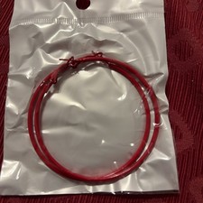 MEDIUM HOOP EARRINGS 2.5INCH SIMPLE THIN HOOP EARRINGS Red NIP
