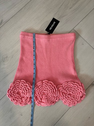 Gonna donna rosa nuova con etichette REVOLVE Lovers + Friends Ashby all’uncinetto taglia small - Foto 7 di 9
