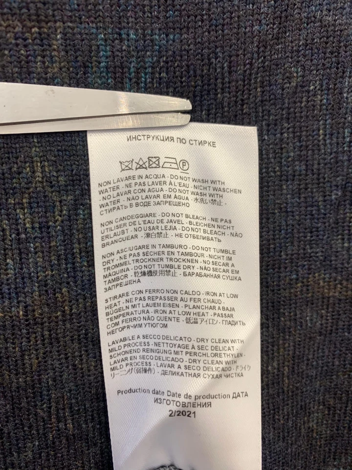 Suéter Etro Milano Para Hombre Grande 100% Lana Virgen Hecho en Italia Azul Paisley #33 Foto 4 de 4