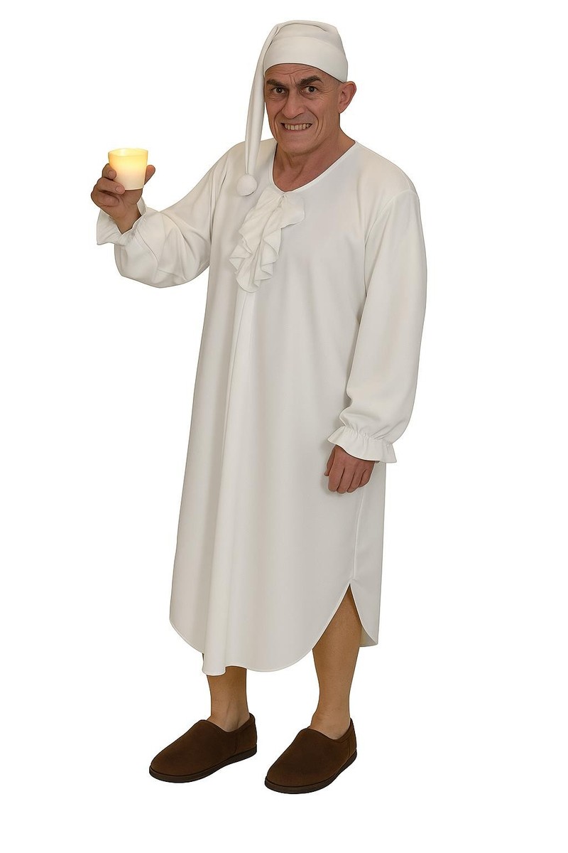 christmas night dress Adults Ebeneezer Scrooge Carol World Book Day Fancy Costume long sleeves that have