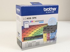 Brother LC406 3-Pk INKvestment Tank Ink Cartridges Genuine Cyan Magenta Yellow