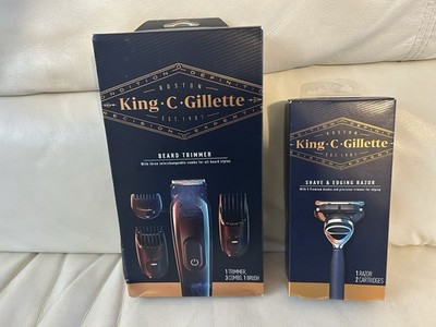 Gillette King C Beard Trimmer Set with 3 Interchangeable Combs PLUS shave Razor