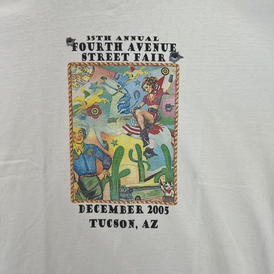 Vintage  TUCSON AZ T Shirt Adult Medium White Y2K 15th ANNUAL STREET FAIR READ
