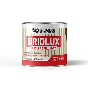 Smalto Briolux 375ml Bianco Ghiaccio | Set 6pz Vernice Sintetica Lucida