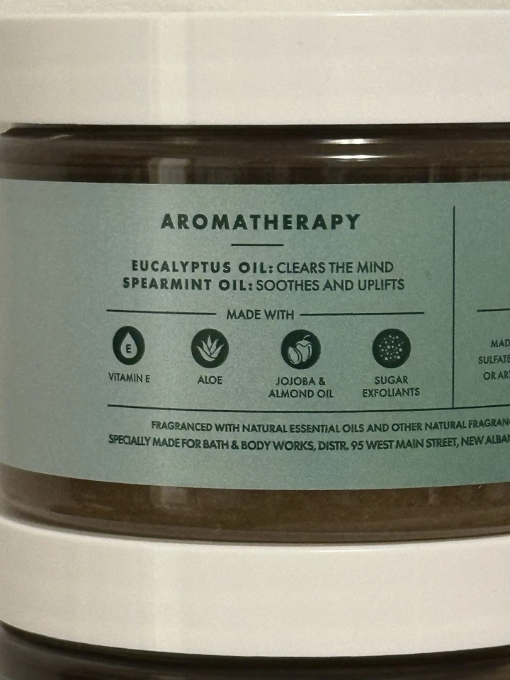 Bath Body Works EUCALYPTUS SPEARMINT Sugar Body Scrub with Jojoba Oil 2pcs New - Image 4 of 4