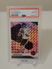 Justin Fields Rookie 2021 Panini Mosaic Pink Camo RC PSA 10 GEM-MT Jets