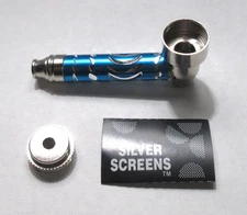 3” Metal Smoking Hand Pipe Herb Teal Blue bowl Tobacco