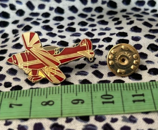 Vintage Pitts Special Tie Lapel Pin Cap Badge American Aerobatic Biplane Curtis image 3