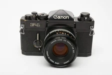 Canon F-1 F1 35mm SLR Camera w/50mm f/1.8 Lens, New Seals! Clean, Accurate