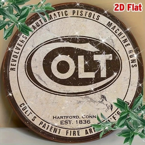 Vintage Colt Firearms Classic Gun Tin Metal Signs Home Décor 8x8