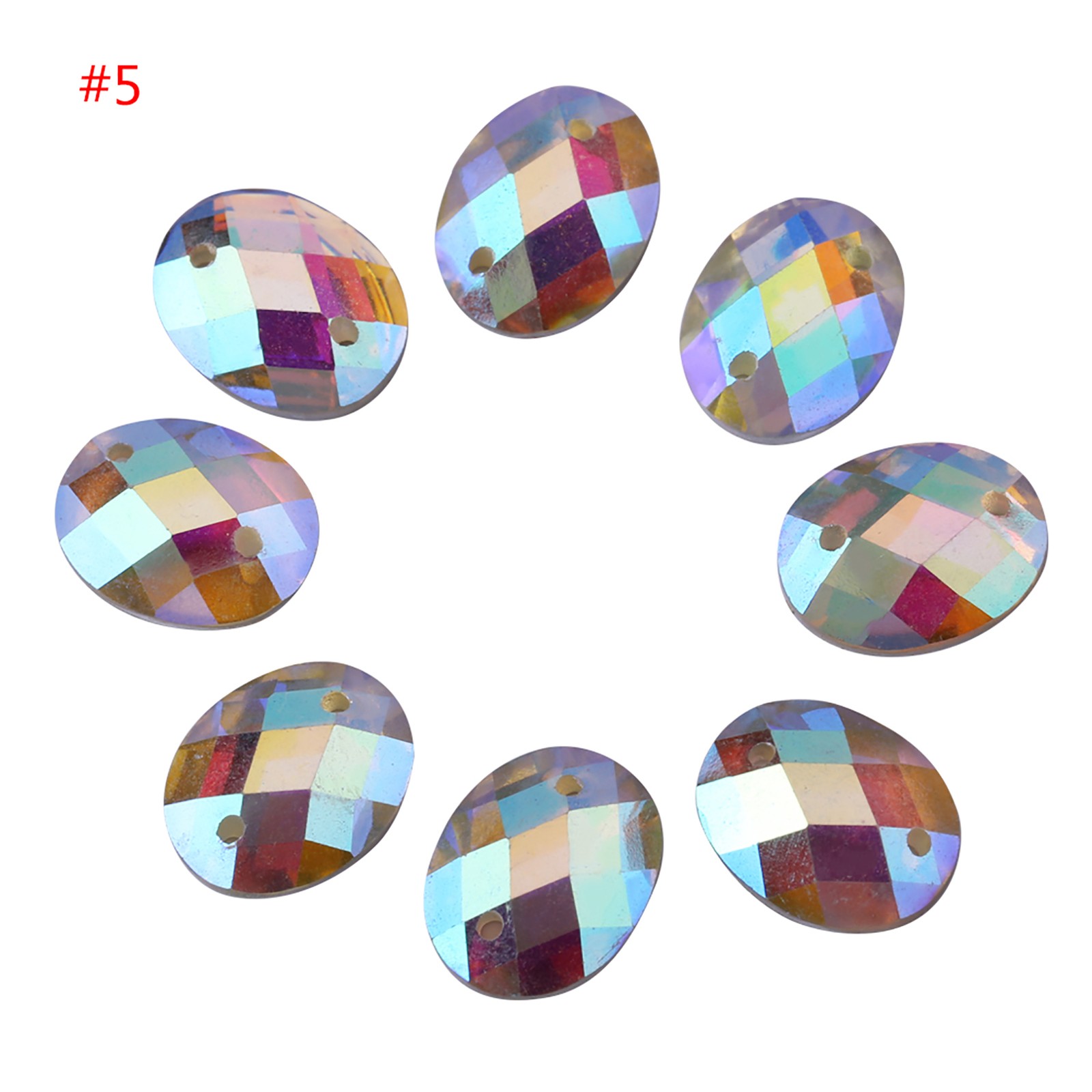 200pcs/pack Flatback Acrylic Resin Sewing Shiny Crystal With Hole Craft Accessor