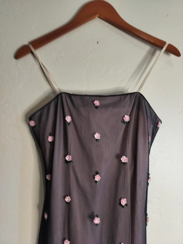 Vestido Feminino Papel Boutique Lantejoulas Rosa Rosa Preto Malha-2 Tamanho 6p Grande 46,5". - Imagem 3 de 4