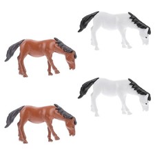  4 Pcs Garden Statues Desktop Ornaments Simulation Horse Models Small Adornments