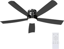 Modern 52" Ceiling Fan with Lights, Remote, 6 Speeds, Quiet DC Motor