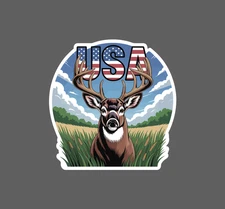 Buck USA Sticker Waterproof Decal Flag Outdoor Nature Hunting Animal Gift NEW