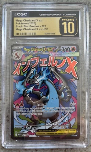 Mega Charizard X ex 023 Me: Mega Evolution Black Star Promo CGC 10 Pristine